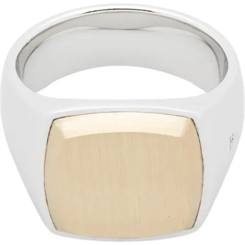 Golden Signet Ring Cushion Style , female, Sizes: 60 MM, 58 MM - Tom Wood - Modalova