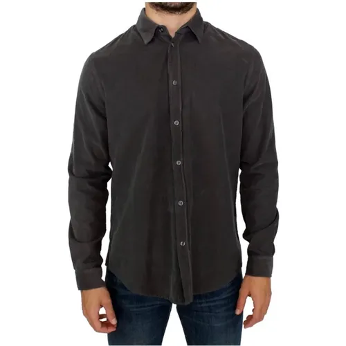 Casual Shirts, male, , Size: M Corduroy Shirt with Logo Detailing - Gianfranco Ferré - Modalova