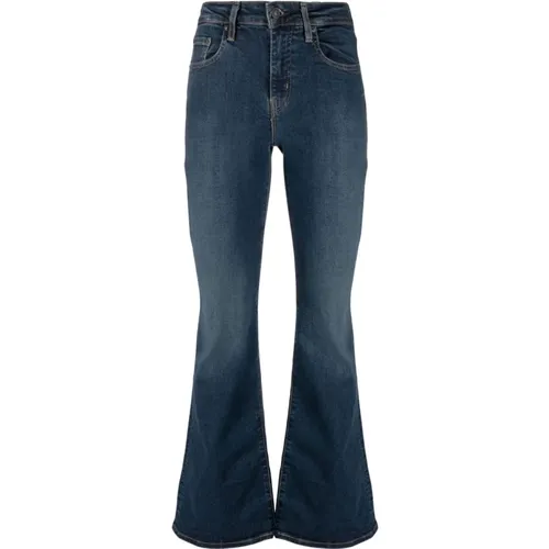 Levi's, Schmale High-Waist-Jeans mit ausgestelltem Bein , Damen, Größe: W27 L32 - Levis - Modalova