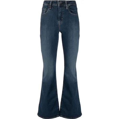 Levi's, Schmale High-Waist-Jeans mit ausgestelltem Bein , Damen, Größe: W29 L30 - Levis - Modalova