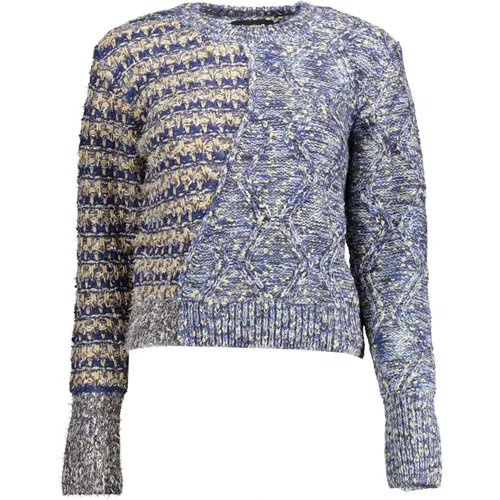 Eklektischer Blauer Pullover mit Kontrastdetails - Desigual - Modalova