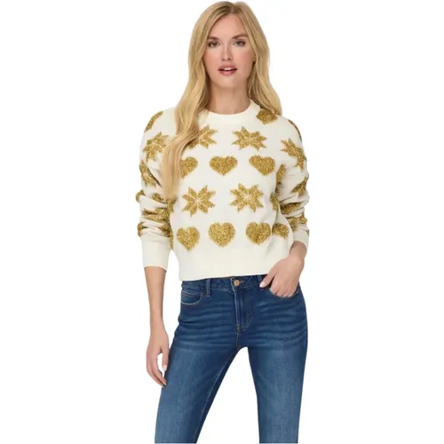 Weihnachtsliebe Pullover Lockerer Schnitt , Damen, Größe: L - Only - Modalova