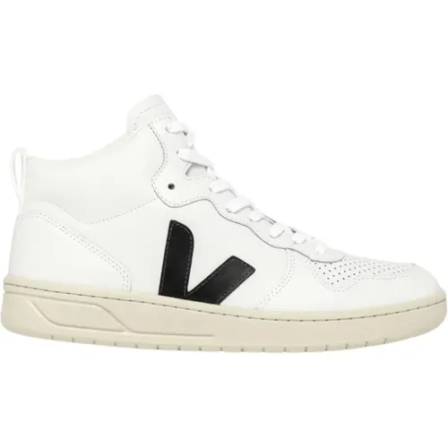 Sneakers, male, , Size: 4 US Leather Sneakers with V Detailing - Veja - Modalova