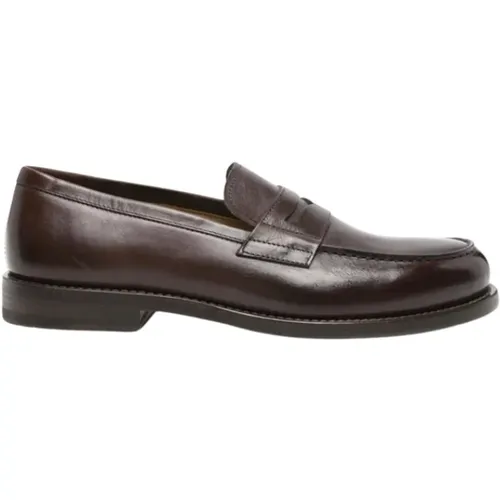 Classic Leather Loafer with Mask , male, Sizes: 8 UK, 5 UK, 7 UK, 6 UK - Henderson Baracco - Modalova