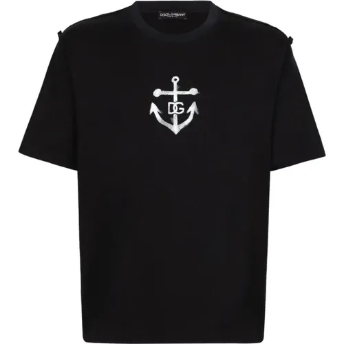 Monogram Print T-shirts and Polos , male, Sizes: L, M, XL, S - Dolce & Gabbana - Modalova