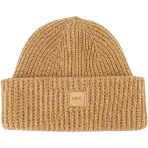 Ultrafeine Merinos Kaschmir Wolle Beanie Kamel , unisex, Größe: 54 CM - A.P.C. - Modalova