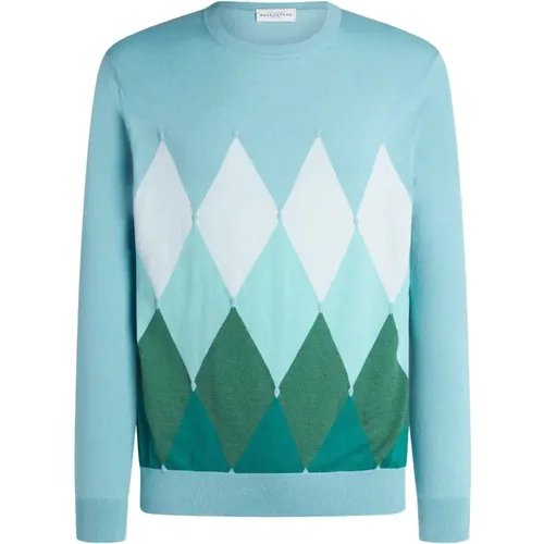 Diamond Cotton Cashmere Roundneck Sweater , male, Sizes: 4XL, XL, L, 3XL, 2XL - Ballantyne - Modalova