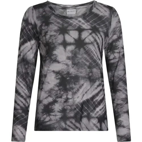 Mesh T-Shirt mit Druck Grau - IN FRONT - Modalova