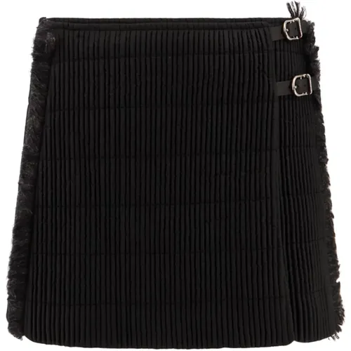 Wrap Skirt with Leather Straps , female, Sizes: L - Durazzi Milano - Modalova