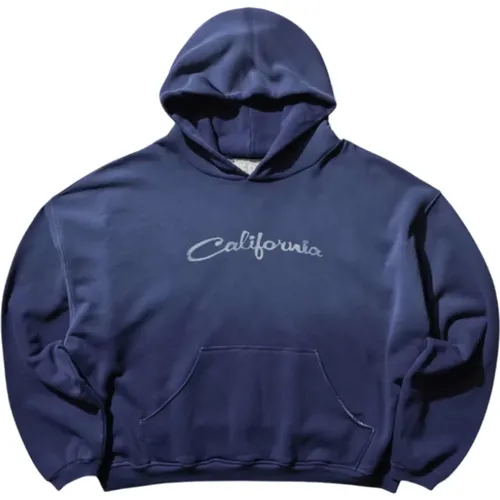 Hoodies, male, , Size: L California Navy Sweatshirt - ERL - Modalova