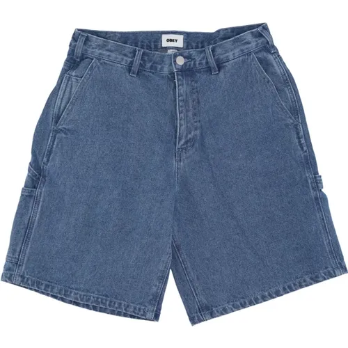 Denim Carpenter Shorts Light Indigo , male, Sizes: W32 - Obey - Modalova