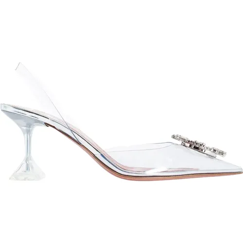 Crystal Brooch Slingback Sandal , female, Sizes: 3 UK, 3 1/2 UK - Amina Muaddi - Modalova