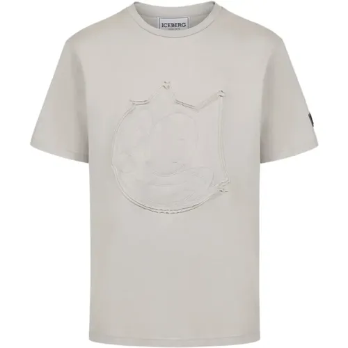 T-Shirt mit Cartoon-Grafik und Logo , Herren, Größe: L - Iceberg - Modalova