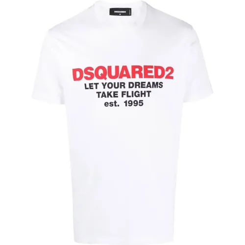 T-Shirts, male, , Size: L Logo Printed T-Shirt - Dsquared2 - Modalova