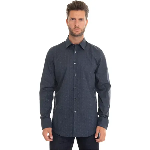 Italian Neck Casual Shirt , male, Sizes: L, XL, M, 2XL - Canali - Modalova