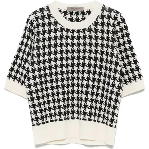 Pixelated Houndstooth Wool Blend Top , female, Sizes: L - D.Exterior - Modalova