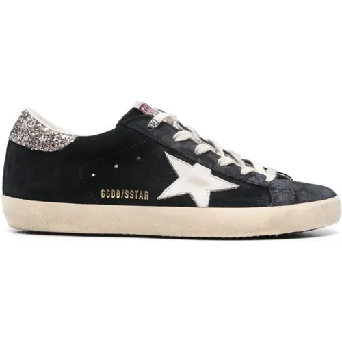 Black Glitter Sneakers , female, Sizes: 3 UK - Golden Goose - Modalova