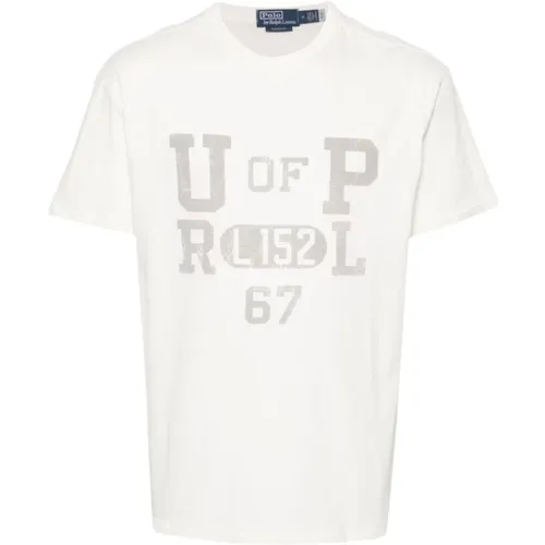 Graphic Print T-shirts and Polos Grey , male, Sizes: L - Ralph Lauren - Modalova