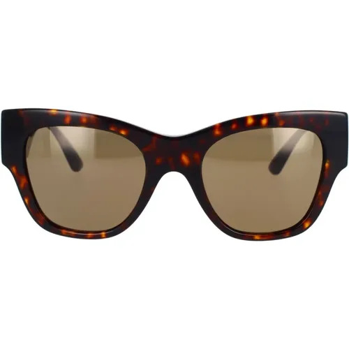 Unique Cat-Eye Sunglasses in Havana , unisex, Sizes: 52 MM - Versace - Modalova