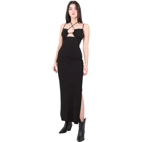 Strappy Knit Dress Noir Lwkd XS , Damen, Größe: S - Frame - Modalova