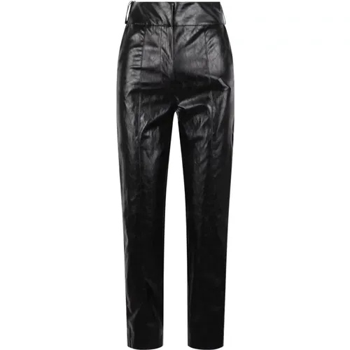 Shiny Leather Effect Straight Trousers , female, Sizes: 2XS - Federica Tosi - Modalova