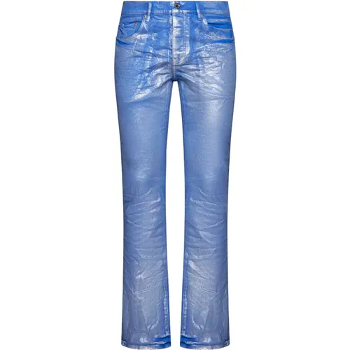 Farbspritzer Slim Fit Jeans , Herren, Größe: W31 - Purple Brand - Modalova