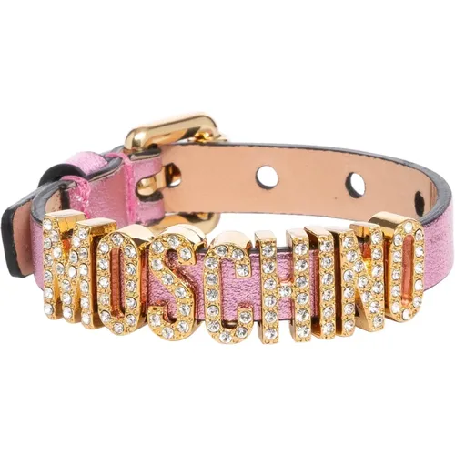 Bracelets, female, , Size: ONE SIZE Adjustable Logo Lettering Bracelet Plain Style - Moschino - Modalova