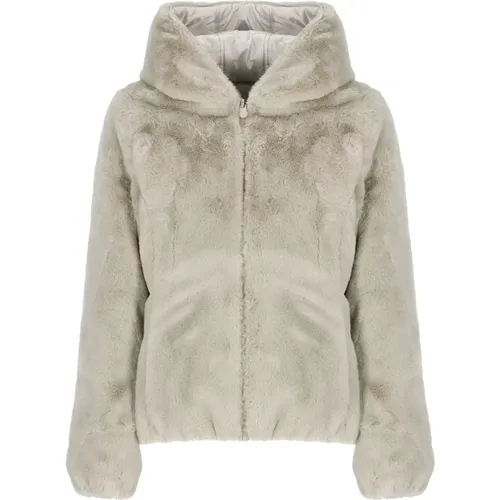 Wendbare Kunstpelz Kurze Steppjacke , Damen, Größe: M/L - Save The Duck - Modalova