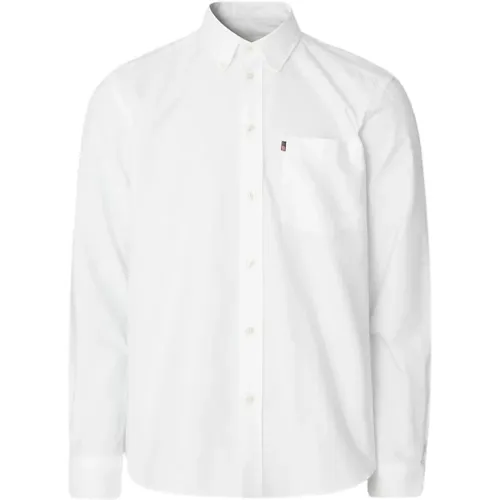 Weiße Casual Oxford Button-Down Hemd , Herren, Größe: XL - Lexington - Modalova