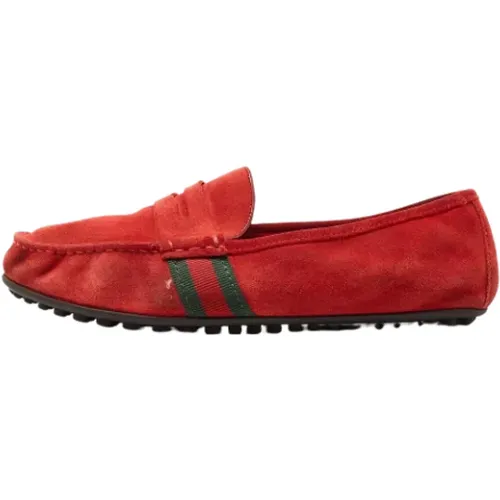 Pre-owned Suede flats , female, Sizes: 7 1/2 UK - Gucci Vintage - Modalova