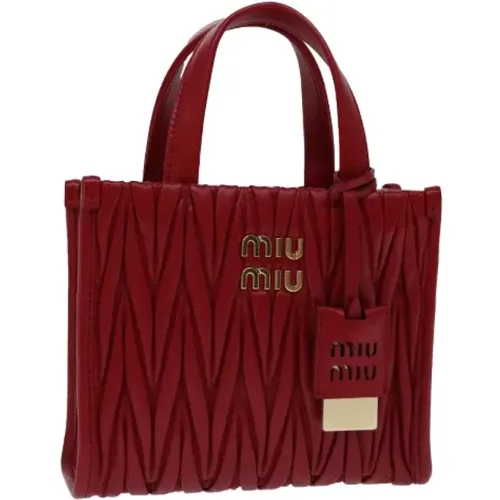 Pre-owned Leather handbags , female, Sizes: ONE SIZE - Miu Miu Pre-owned - Modalova