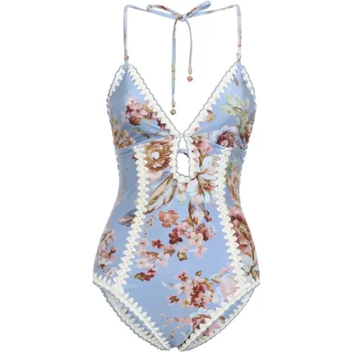 One-piece, female, , Size: XS Awaken Crochet Keyhole One-Piece Swimsuit - Zimmermann - Modalova