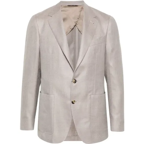 Wool/silk/linen jacket , male, Sizes: 4XL, L - Canali - Modalova