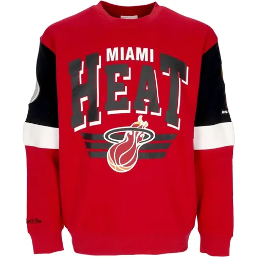 Sweatshirts, male, , Size: M Miami Heat NBA Crewneck Sweatshirt - Mitchell & Ness - Modalova