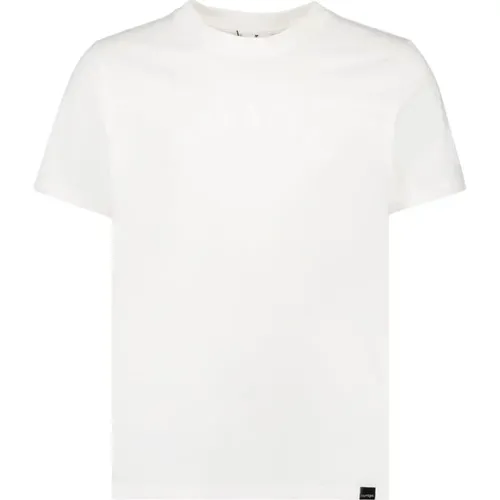 T-Shirts, male, , Size: S Printed Logo Round Neck T-shirt - Courrèges - Modalova
