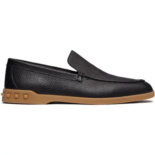 Studded Leather Loafers , male, Sizes: 8 UK - Valentino Garavani - Modalova