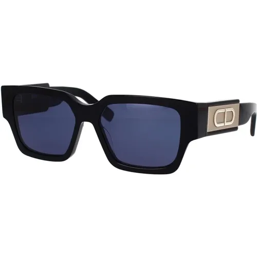 Originale Sonnenbrille mit quadratischem Rahmen und blauen Gläsern , unisex, Größe: 55 MM - Dior - Modalova