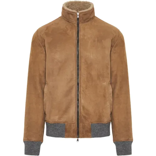 Classic Leather Jacket , male, Sizes: L - Barba - Modalova