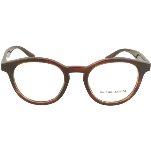 Glasses, male, , Size: 50 MM Round Shape Men's Glasses Model 7227 - Giorgio Armani - Modalova