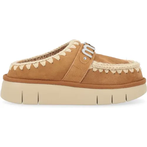 Mules, female, , Size: 10 US Bounce Clog Sheepskin Slipper in Cognac - Mou - Modalova