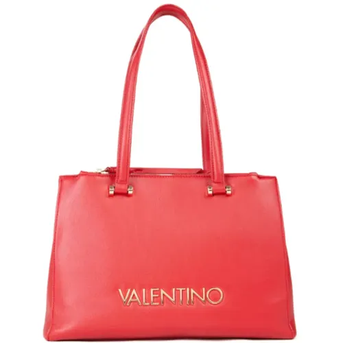 Handbags, female, , Size: ONE SIZE Handbag with Gold Valentino Inscription - Valentino by Mario Valentino - Modalova