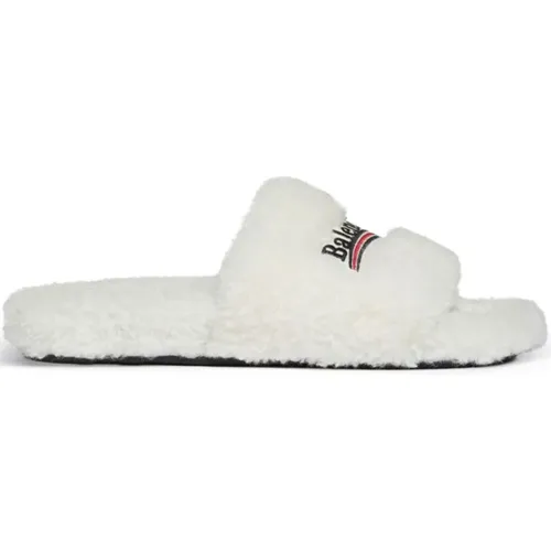 Sliders, female, , Size: 6 US Faux Shearling Slides - Balenciaga - Modalova