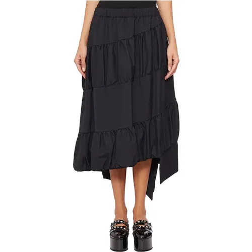 Layered Wool Skirt , female, Sizes: S - Comme des Garçons - Modalova