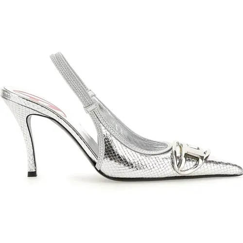 Silver Heel Shoes , female, Sizes: 5 UK - Diesel - Modalova