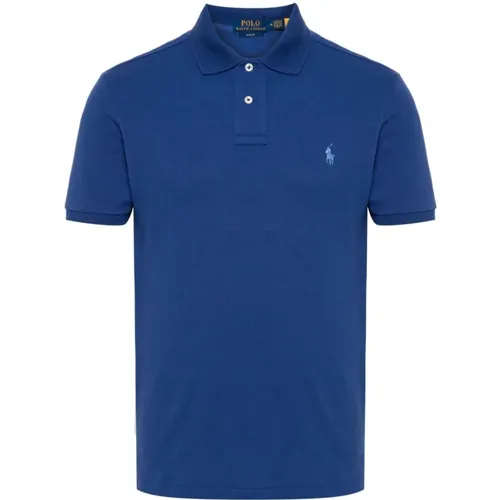 Blaue Polo T-Shirts und Polos,Blaues Baumwoll-Poloshirt mit Pony - Ralph Lauren - Modalova