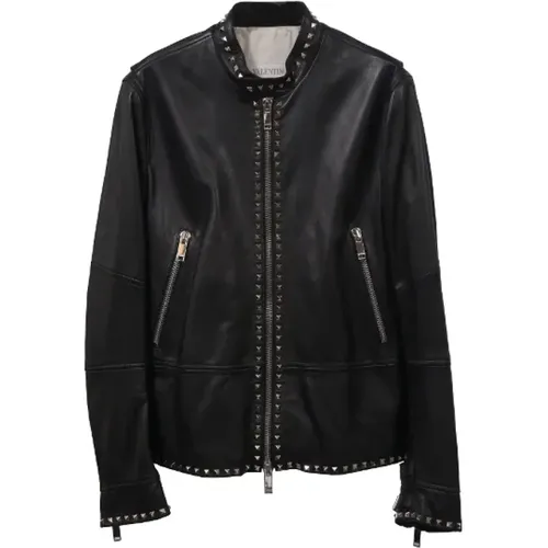 Pre-owned Jackets, male, , Size: S Pre-owned Leather outerwear - Valentino Vintage - Modalova