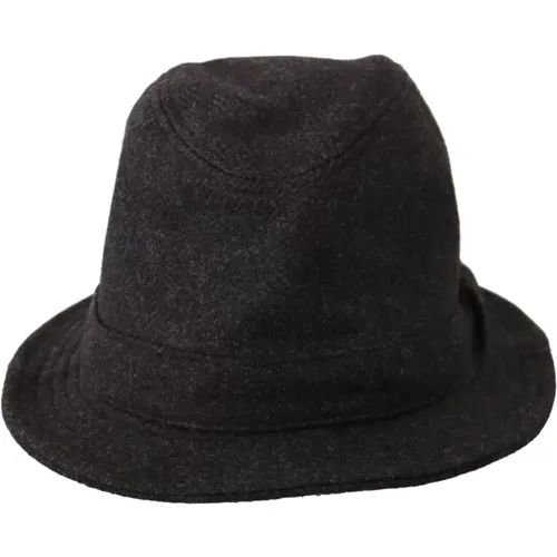 Grauer Fedora Trilby Hut aus Schurwolle , Damen, Größe: 56 CM - Dolce & Gabbana - Modalova