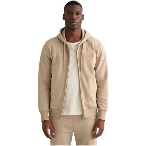 Zip-throughs, male, , Size: L Zip Hoodie Tonal Archive Shield - Gant - Modalova