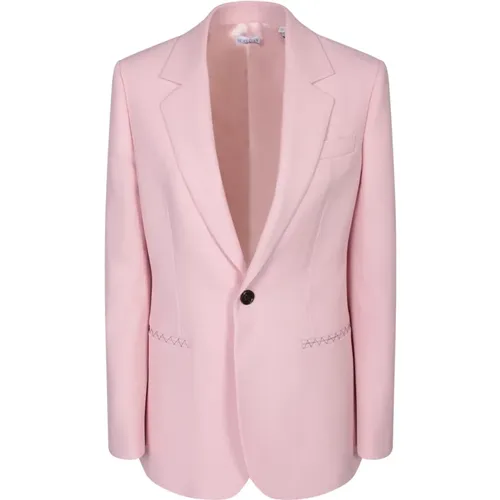 Wool Single-Breasted Jacket , female, Sizes: S, XS - Burberry - Modalova