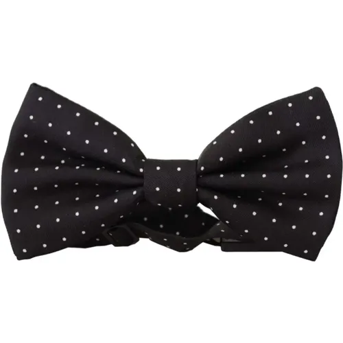 Bowties, male, , Size: ONE SIZE Polka Dot Silk Neck Tie - Dolce & Gabbana - Modalova